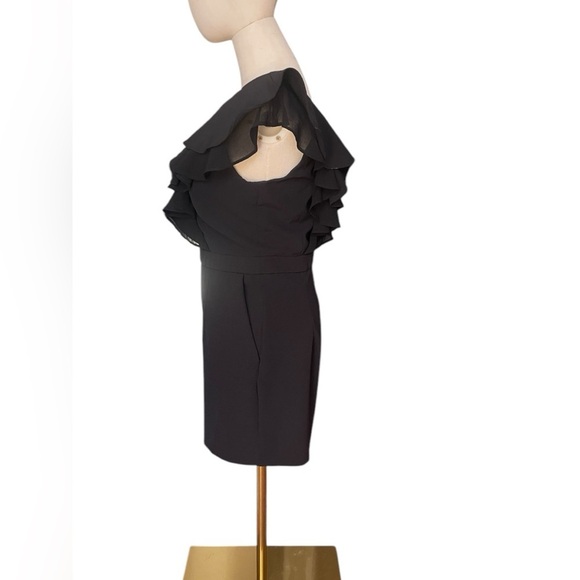 Bardot Black Ruffle V-neck Romper Size 6​​​ - Picture 4 of 9